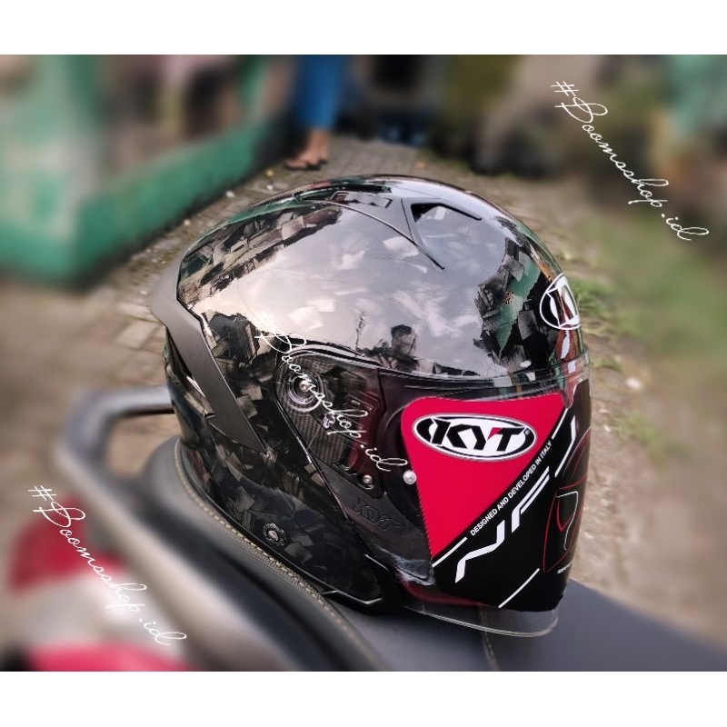 helm kyt nfj repaint carbon forged blck glosy