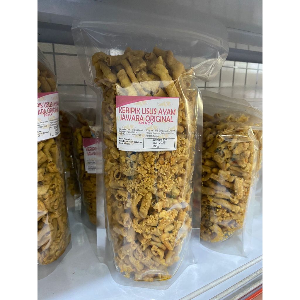 

Keripik Usus Ayam Jawara 500g | Snack Kiloan | Kripik Usus Kiloan Enak | Cemilan Enak