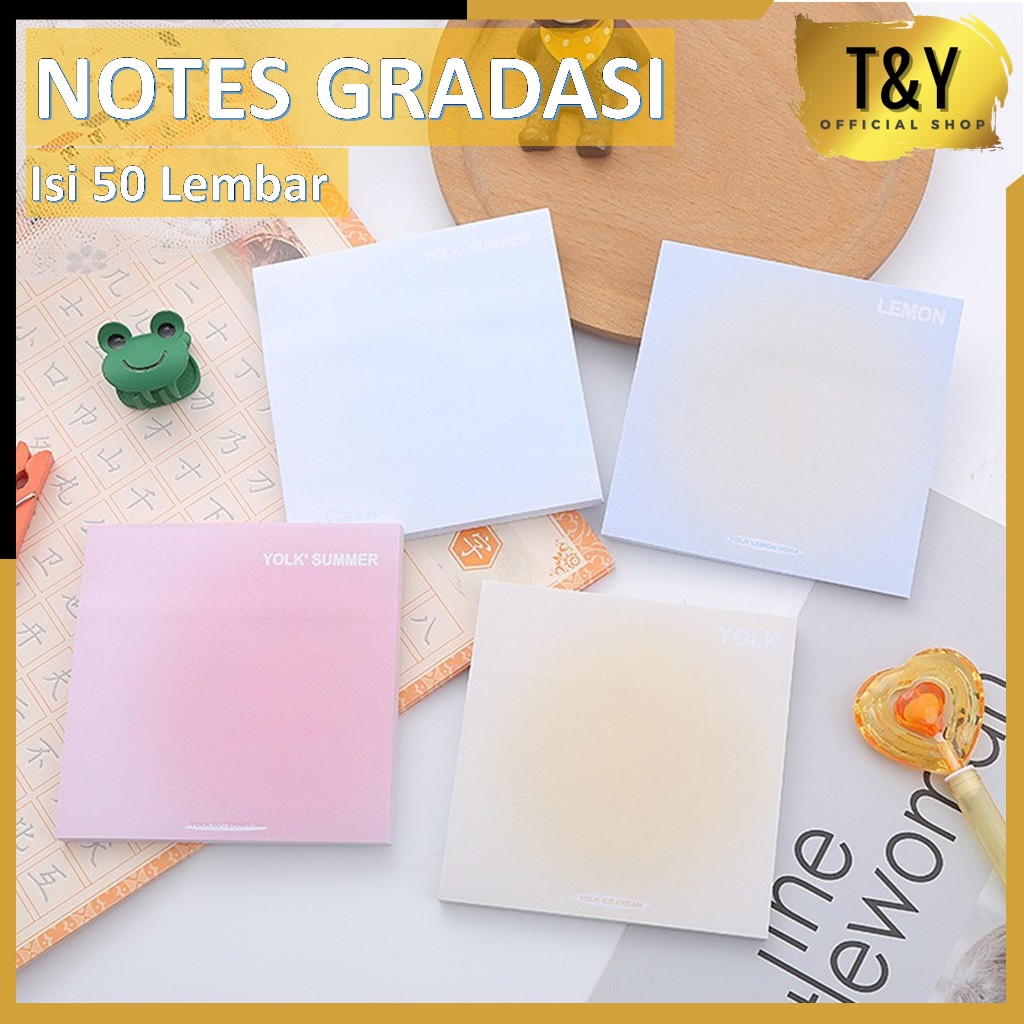 

T&Y Sticky Notes Gradasi Polos 50 Lembar Memo Tempel Gradasi Warna-Warni 50Lembar Lucu Tempelan Kertas Catatan Memo Bookmark Notepad Alat Tulis Kantor Sekolah