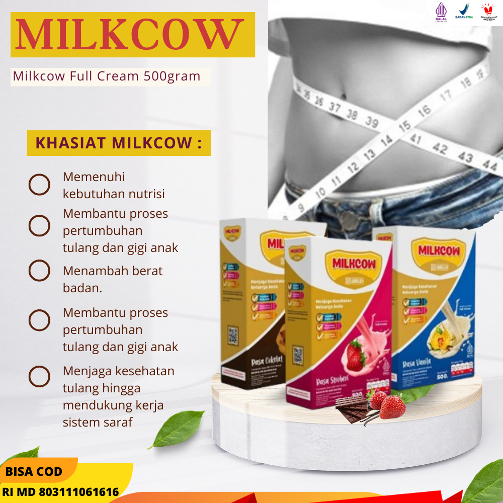 

(BAYAR COD) MILKCOW 500 gram Susu Penambah Berat Badan Dan Penggemuk Badan Permanen, Penambah Nafsu Makan Badan Bikin Cepat Gemuk Herbal Alami BPOM