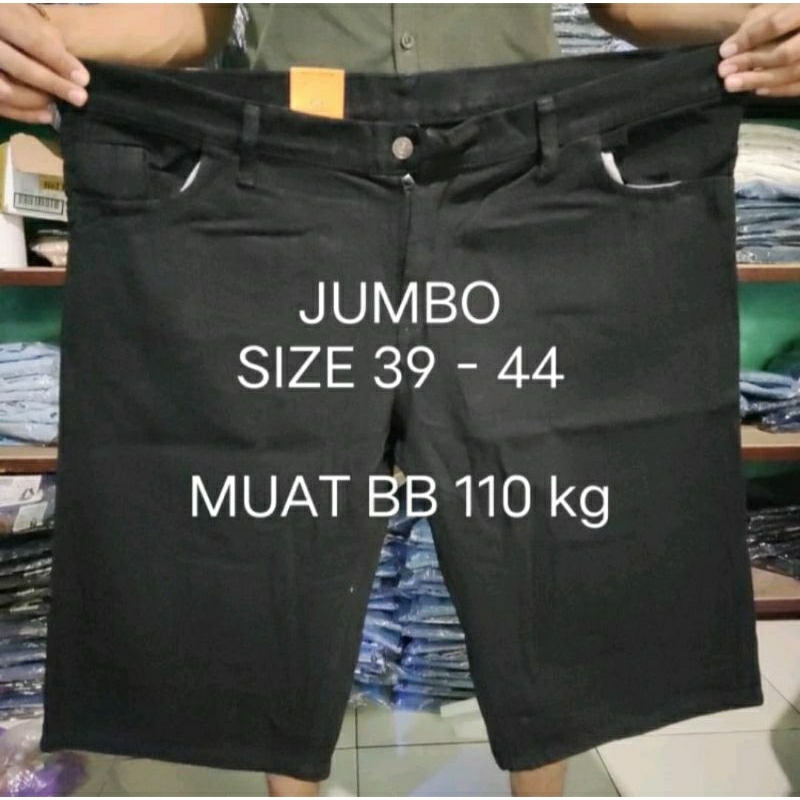celana lepis jumbo pendek pria tebal halus CELANA PENDEK JUMBO DENIM PRIA 27 - 44