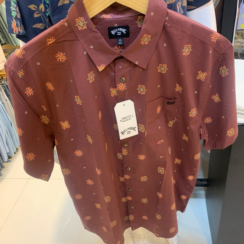 Kemeja Pria Billabong Original Sundays Dusty Red New