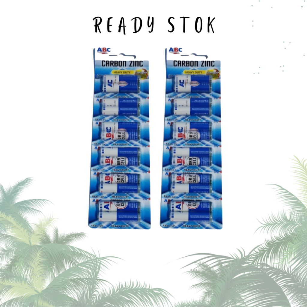 Batu Baterai ABC Carbon AAA 1.5V/Batu Baterai ABC Biru AAA (SET)