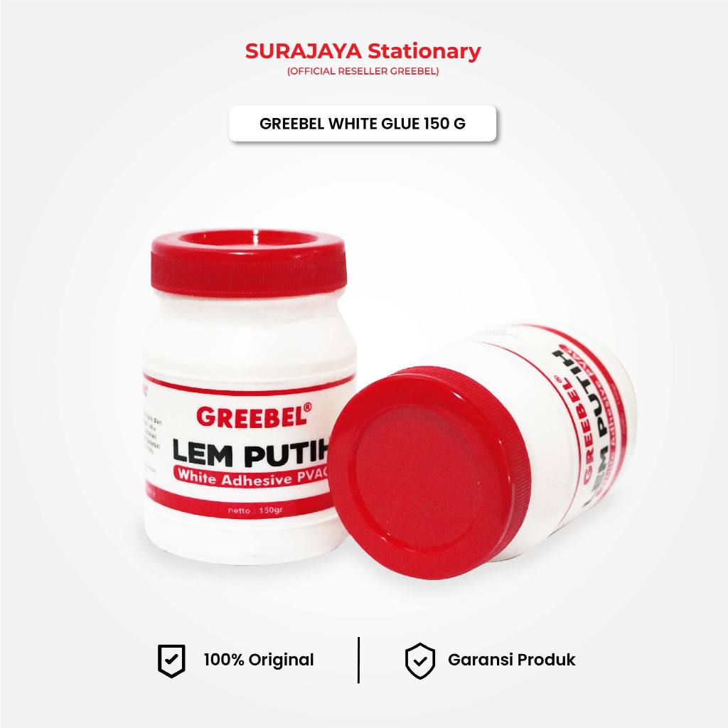 

Lem Putih / White Glue Greebel 150G (PCS) / Lem Kertas Aman Untuk Anak