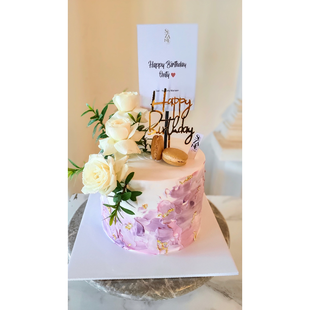 

Sezane Birthday Cake Violet Blooming Design [SEZANE CAKE]