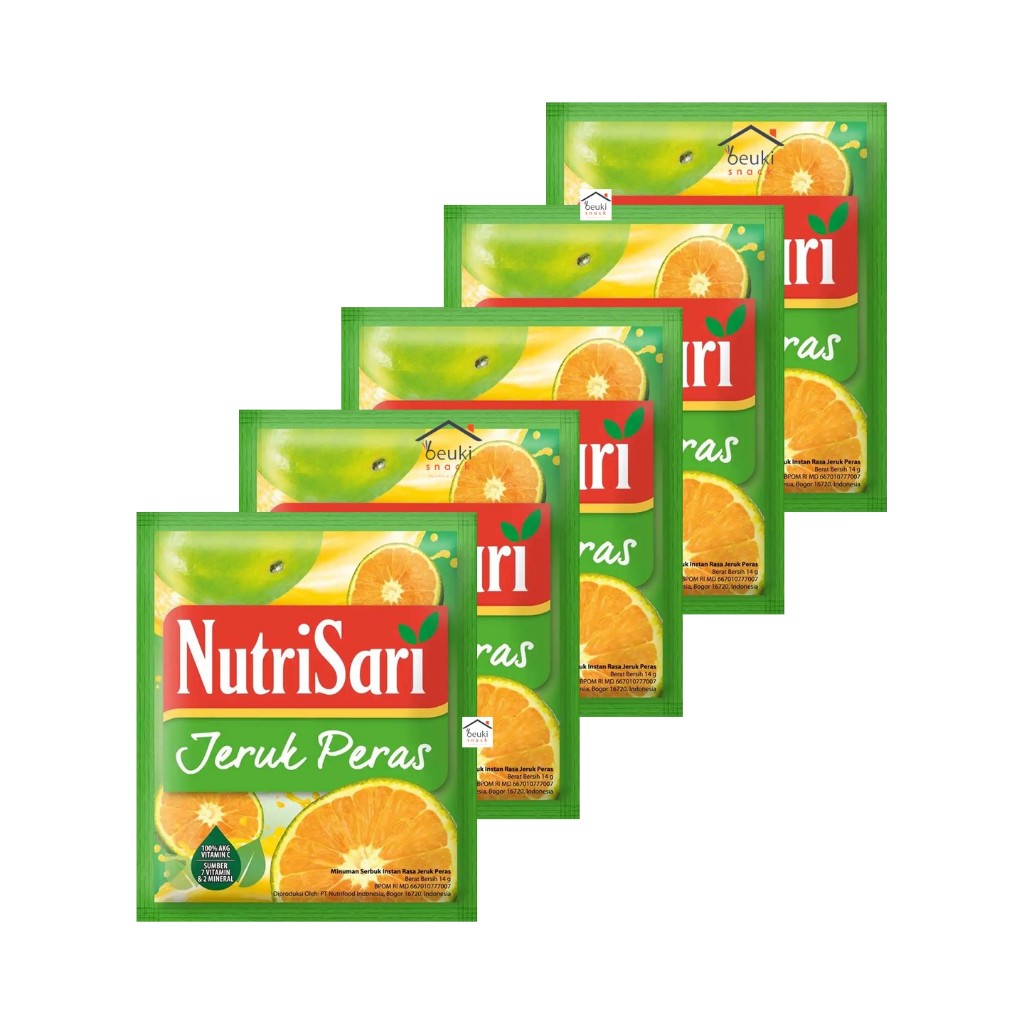 

5PCS NutriSari Jeruk Peras Minuman Bubuk Rasa Jeruk Peras