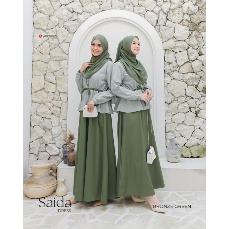 Saida Dress Gamis Katun Dobby Premium by Yasmeera