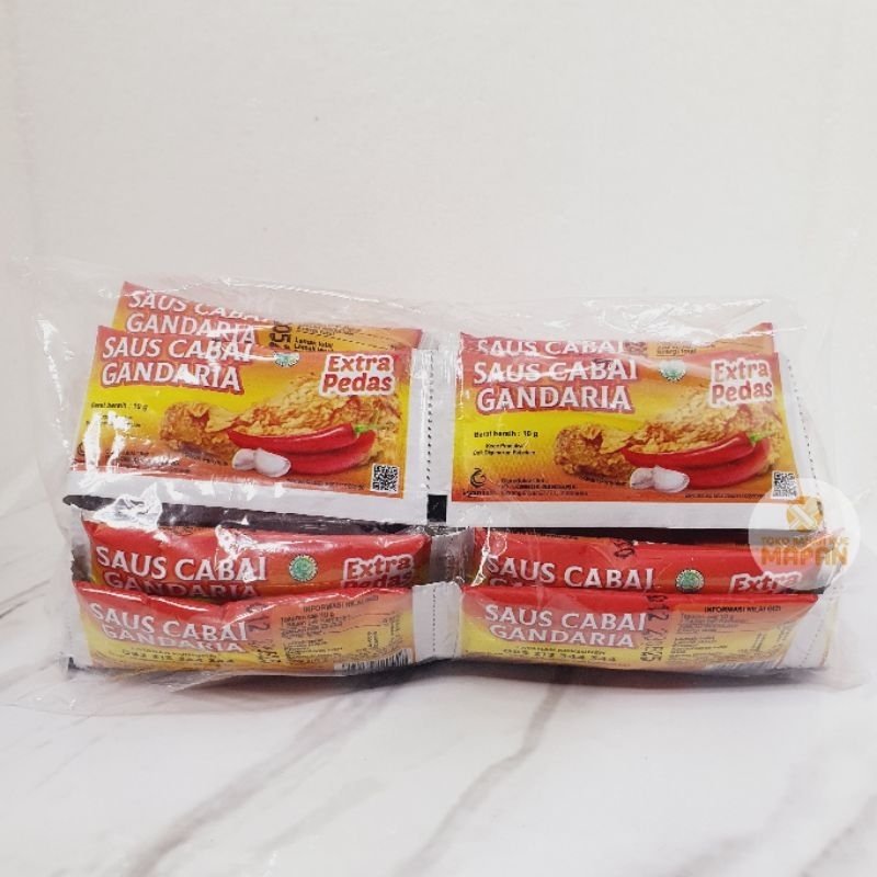 

Saus Cabai Gandaria Exstra Pedas - Saus Gandaria Sachet 1pack isi 24