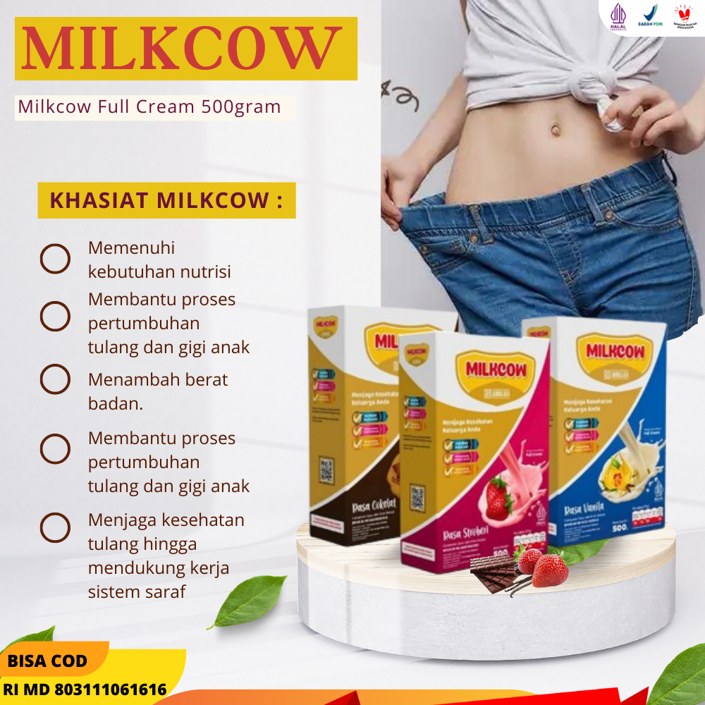 

MILKCOW SUSU GEMUK, SUSU PENGGEMUK BADAN, NAIKKAN BERAT BADAN, MENAMBAH NAFSU MAKAN ANAK REMAJA - MILKCOW 500 GRAM SUSU SAPI 100% AMPUH