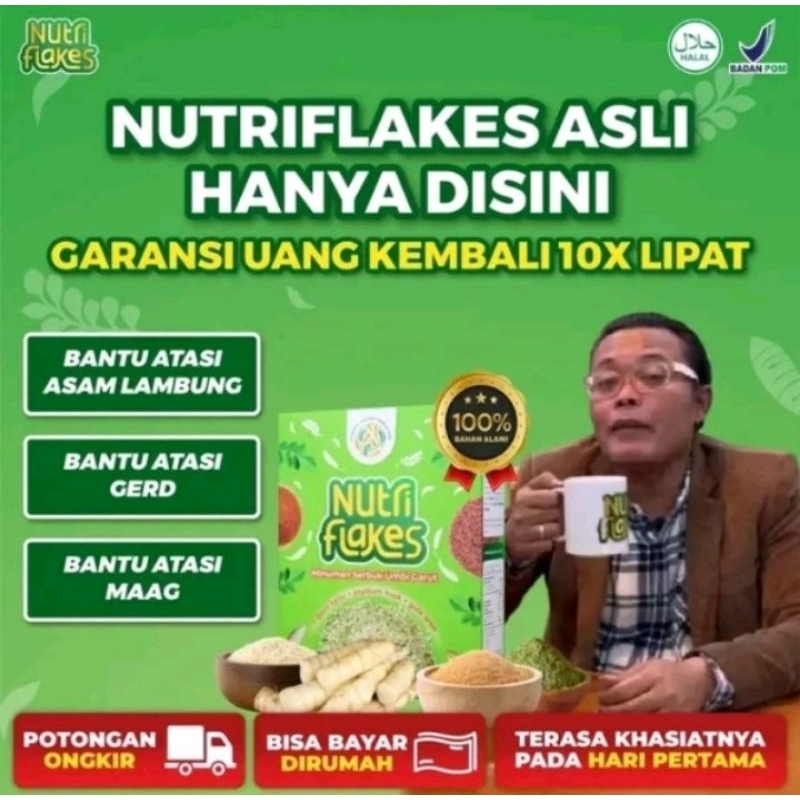 

Sereal Nutriflakes - Paket 1 Box Nutriflakes - Bantu Permasalahan Asam Lambung Bisa Cod berat 280 gram