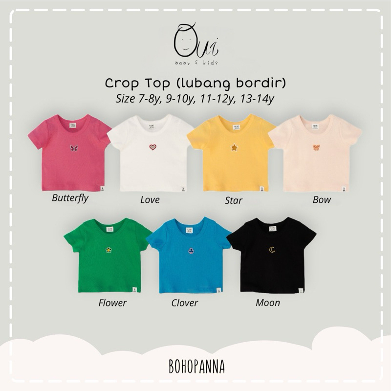 Bohopanna Crop top size / kaos crop anak perempuan 7-13 tahun
