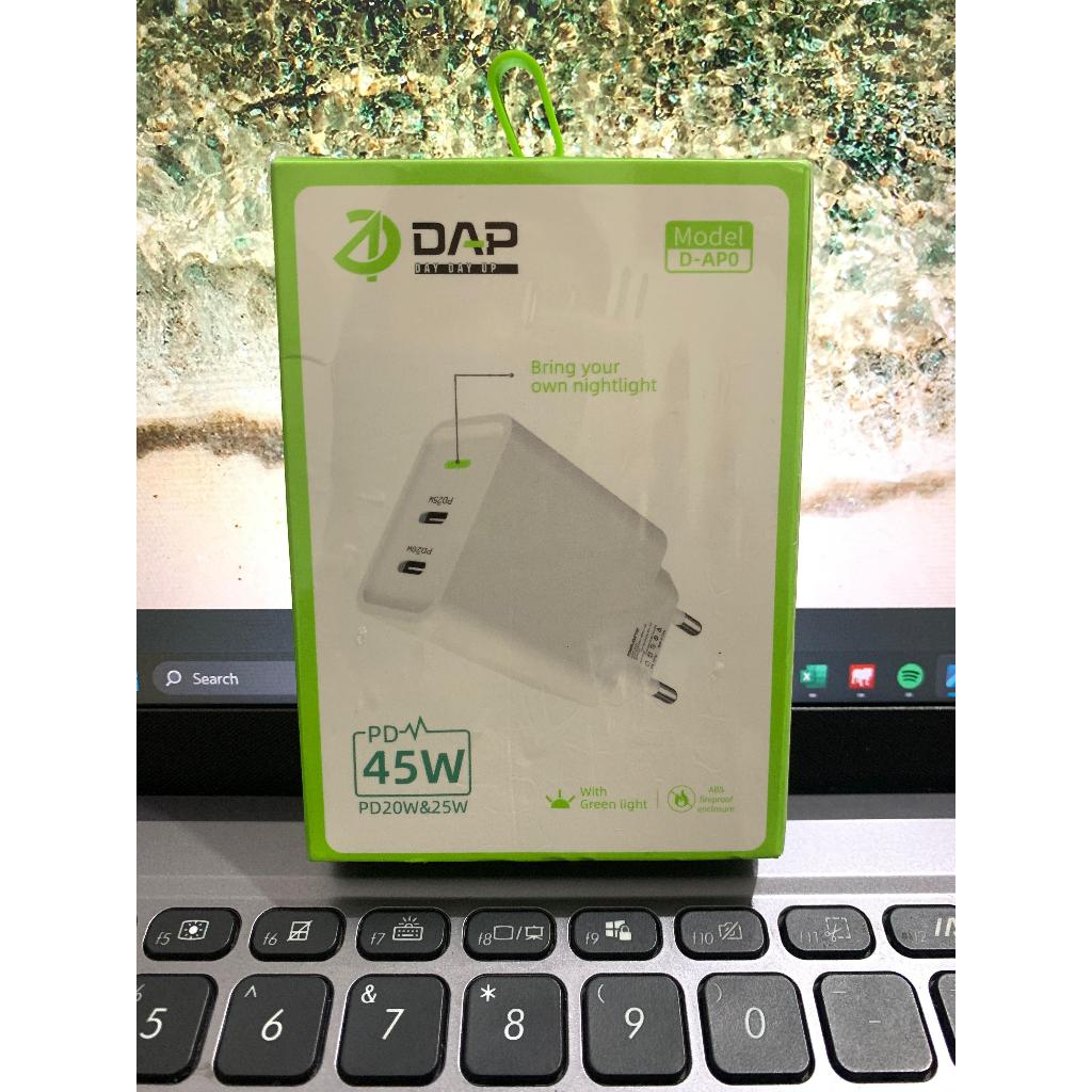 RJ1 DAP Charger D-AP0 45W/D-AP0C + Kabel Type-C 45W/D-AP10 38W QC18&PD20 Quick Charging Charger