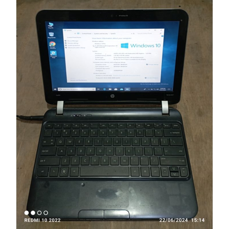 Notebook HP Pavilion dm1 AMD DDR3 minus tidak ada batre, Charger & LCD ada white spot