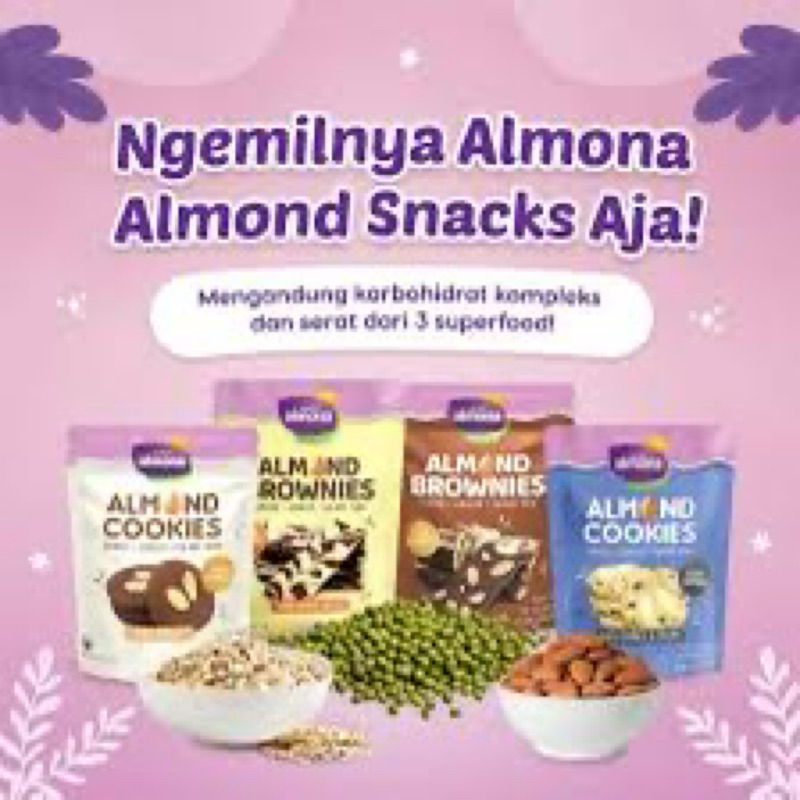 

ALMONA Almond Brownies Cookies - Snack Sehat - Dairy Free - No Preservative - No Coloring - Barefood