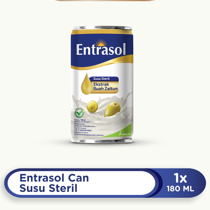 

Entrasol 180ml Can Susu Steril Kaleng Ekstrak buah Zaitun