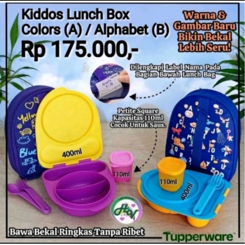 PAKET BEKAL KIDDOS LUNCH BOX Original Tupperware