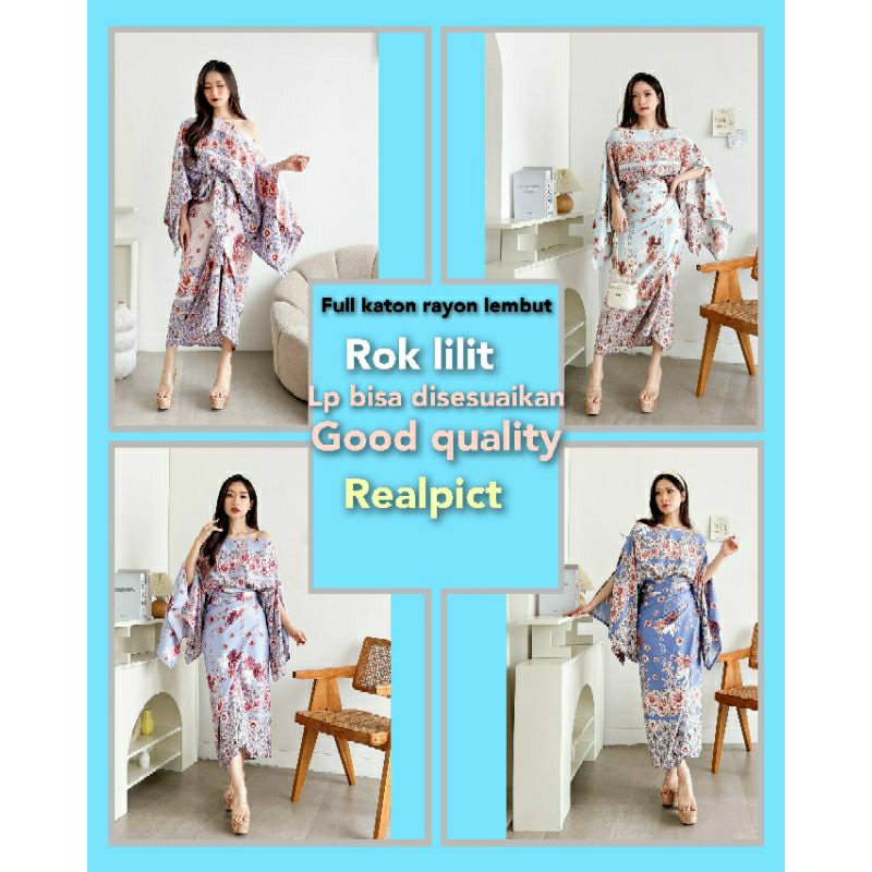 Set dress batik wanita rok lilit wanita batik fashion kekinian wanita