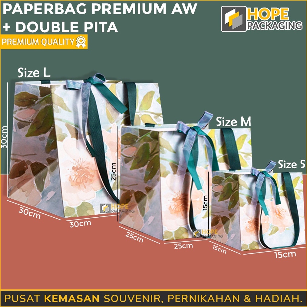 

TERUPDATE Paper Bag Premium AW Double Pita Kotak Hampers Souvenir Kado Motif Bunga Peony Gift Box Hadiah Ribbon Tas Kantong Paper Bag Gift Tas Kado Tas Hampers Kue