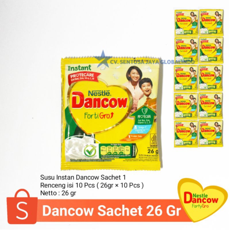 

Susu Dancow Fortigo Instan 1 Renceng 10 Sachet 26gr