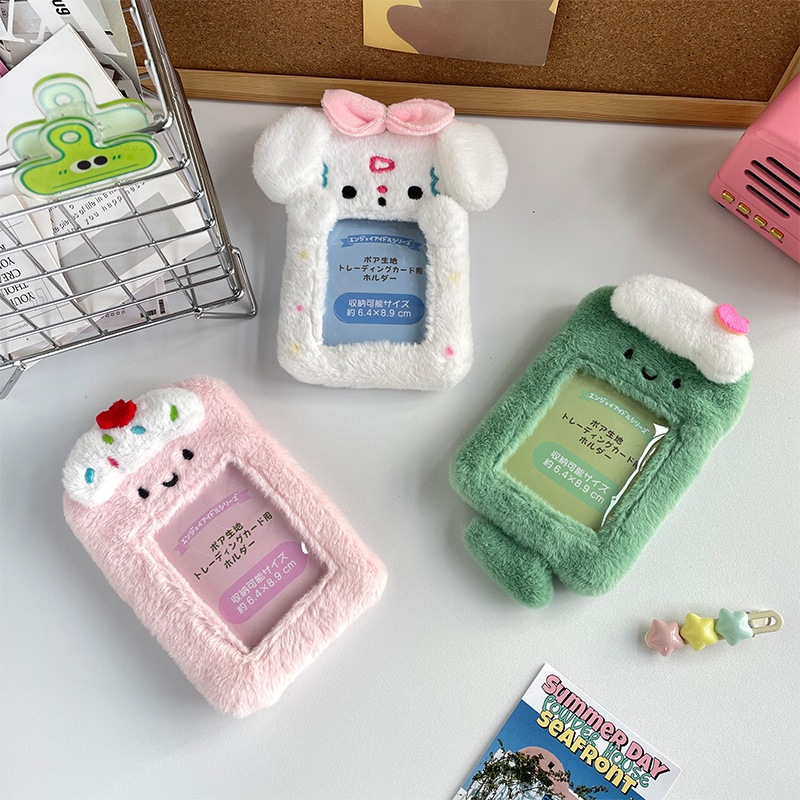 

Drozenb Cupcake Photocard Holder PC ID Card Kartu Motif Cupcake Fluffy PC Holder Photocard Gantungan Card