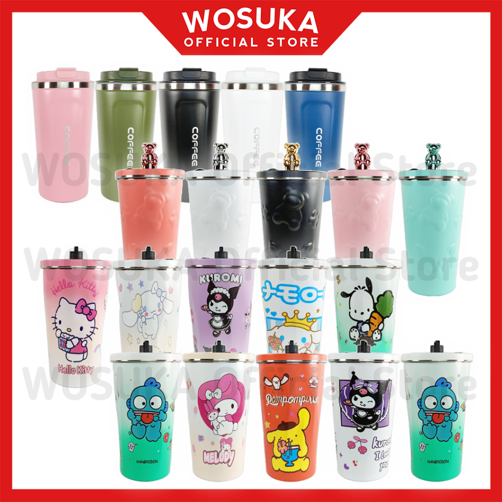 WOSUKA Tumbler Botol Termos Vacuum Flask Tahan Air Panas & Tahan Air Dingin Coffee & Tea Anak dan De