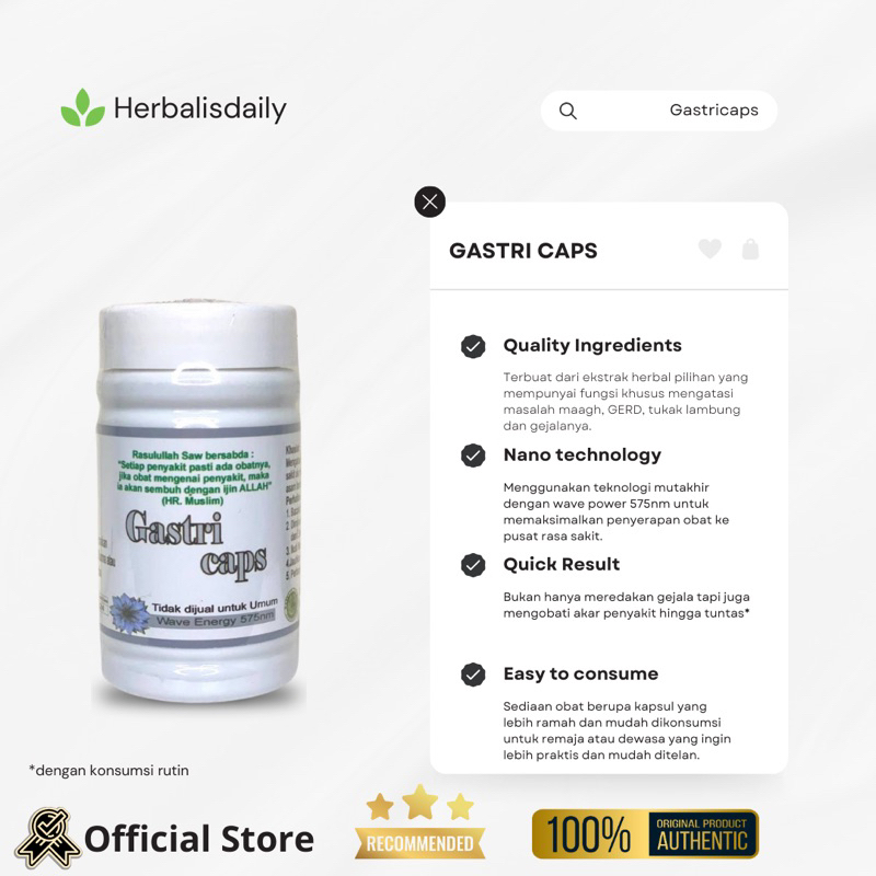 Obat herbal maagh & GERD ampuh Gastricaps