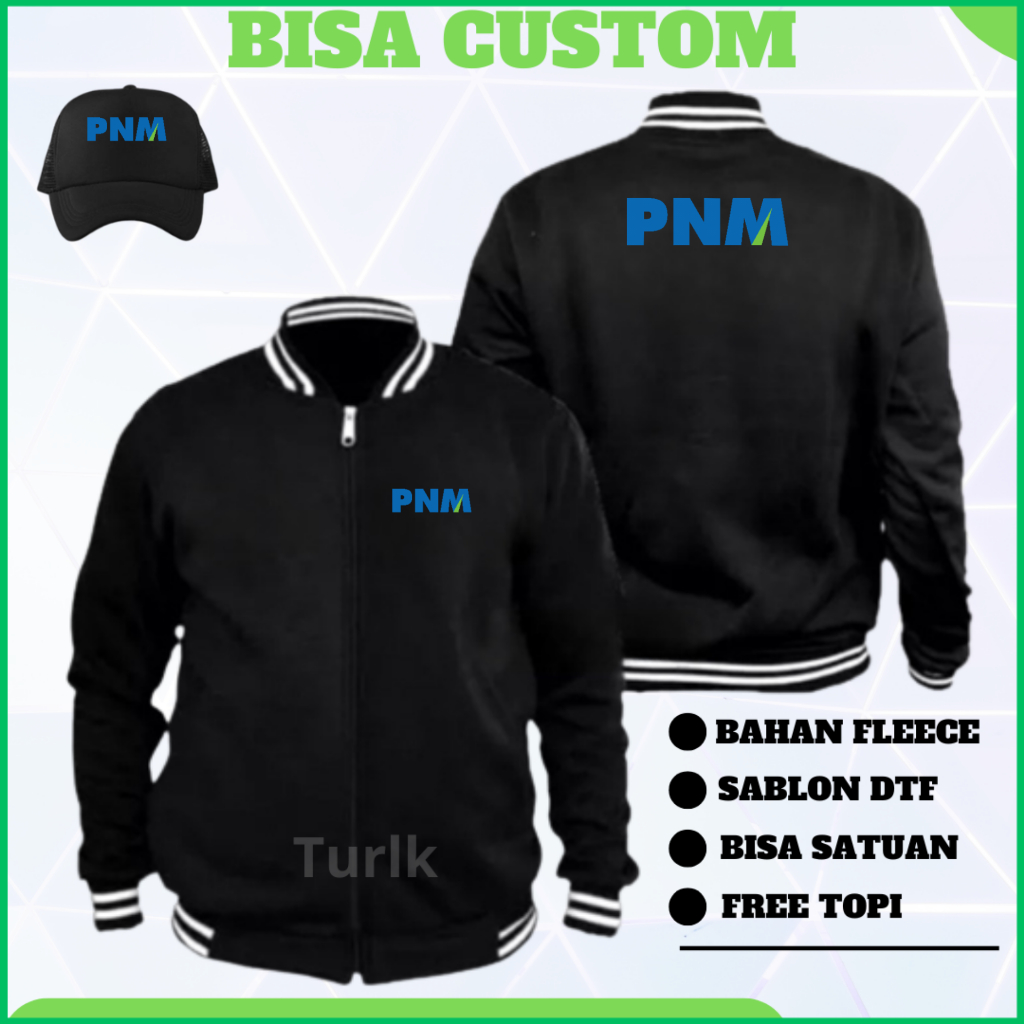 Jaket PNM Jaket Permodalan Nasional Madani Custom Free Topi