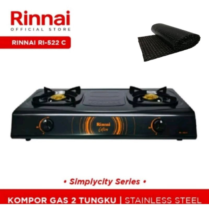 Rinnai Kompor Gas 2 Tungku Stainless / Rinnai RI 522 C