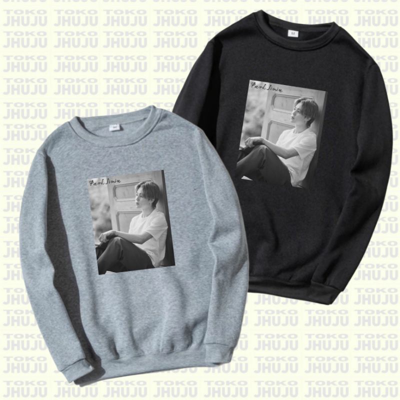 Sweater Crewneck Sablon  Bangtan Park Jimin FOTO BW