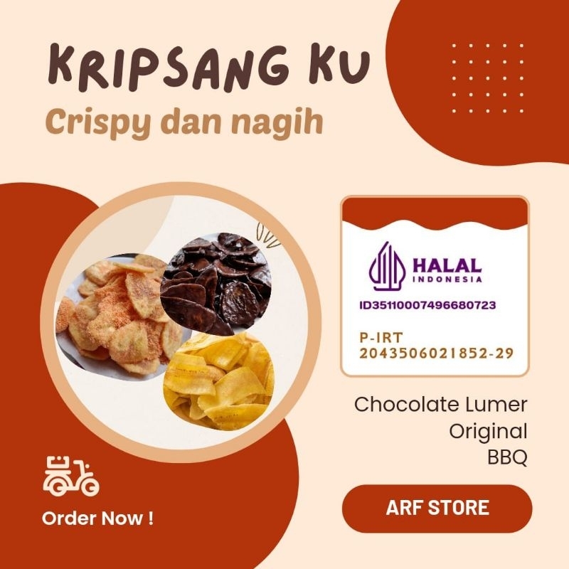 

Keripik Pisang Banana Chips Cokelat Lumer Gurih Crispy KripSang Ku ARF