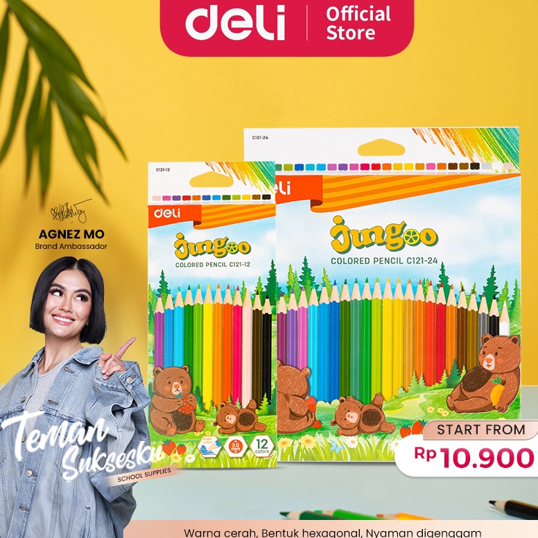 

New Collection Deli Colored Pencil Pensil Warna Lucu 12 24 Warna Pewarnaan Cerah EC121XX