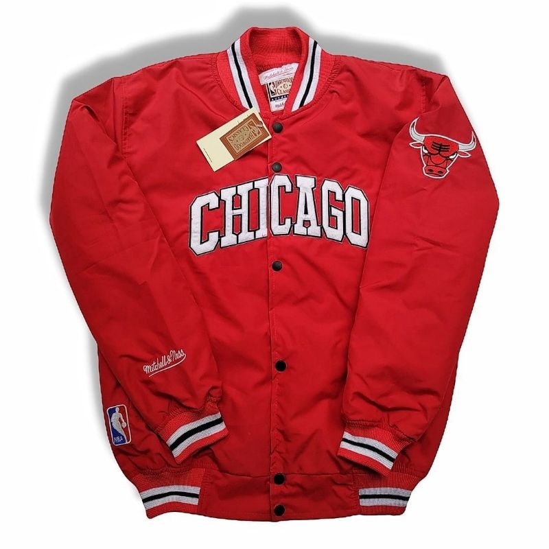 Jaket Chicago Bulls Red Varsity Baseball Bordir Pria Wanita
