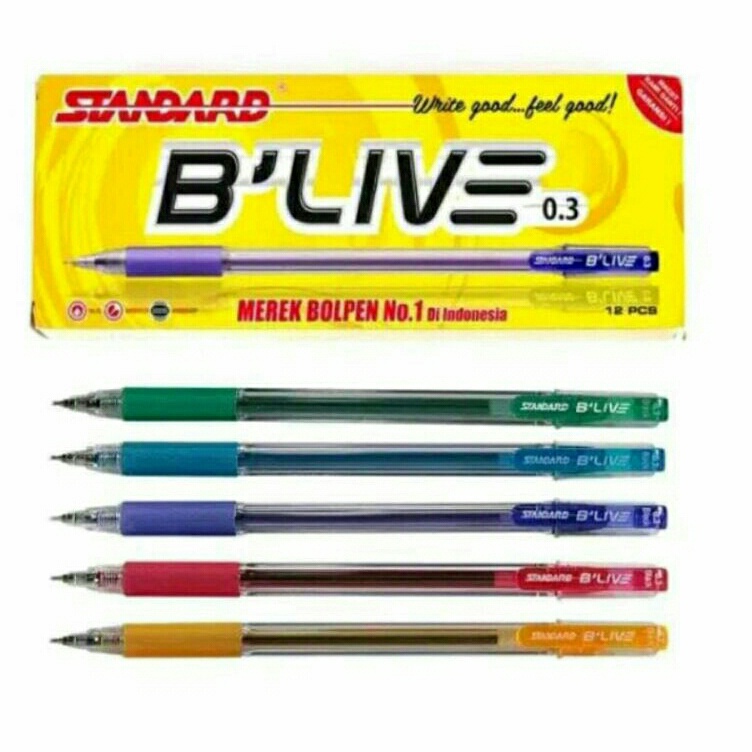 

Pulpen Standart Blive 3mm Standart Pen Blive Bolpen per pak isi 12 d P7F4