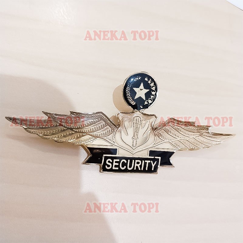Lencana Wing Security Logo Bintang Padi Dan Kapas Pin Security Peniti Magnet - Aneka Topi