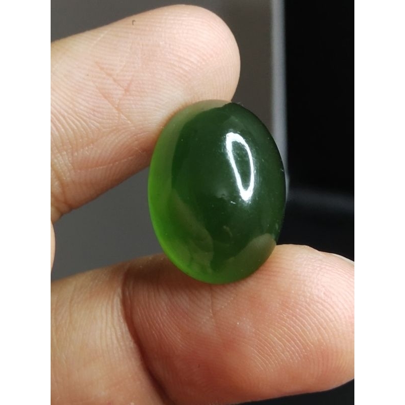 Natural Serpentine Giok Hijau 18 x 13.5 x 8 mm 13.8 Ct Memo Hijau NTD Oval Cabochon BIC201541325