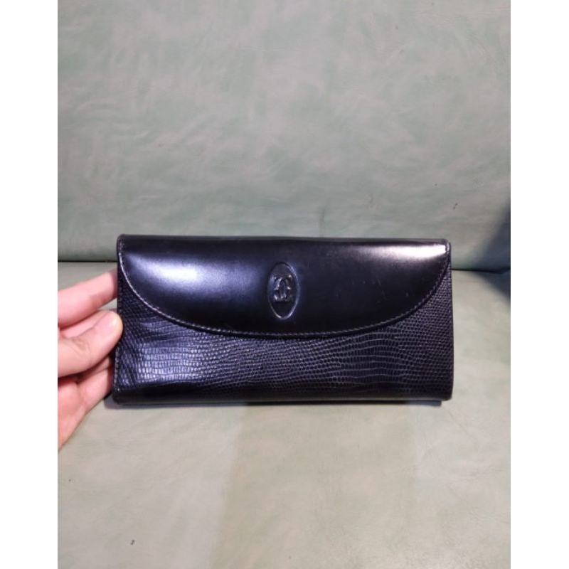 Cartier Snake skin Long wallet Dompet panjang France Black