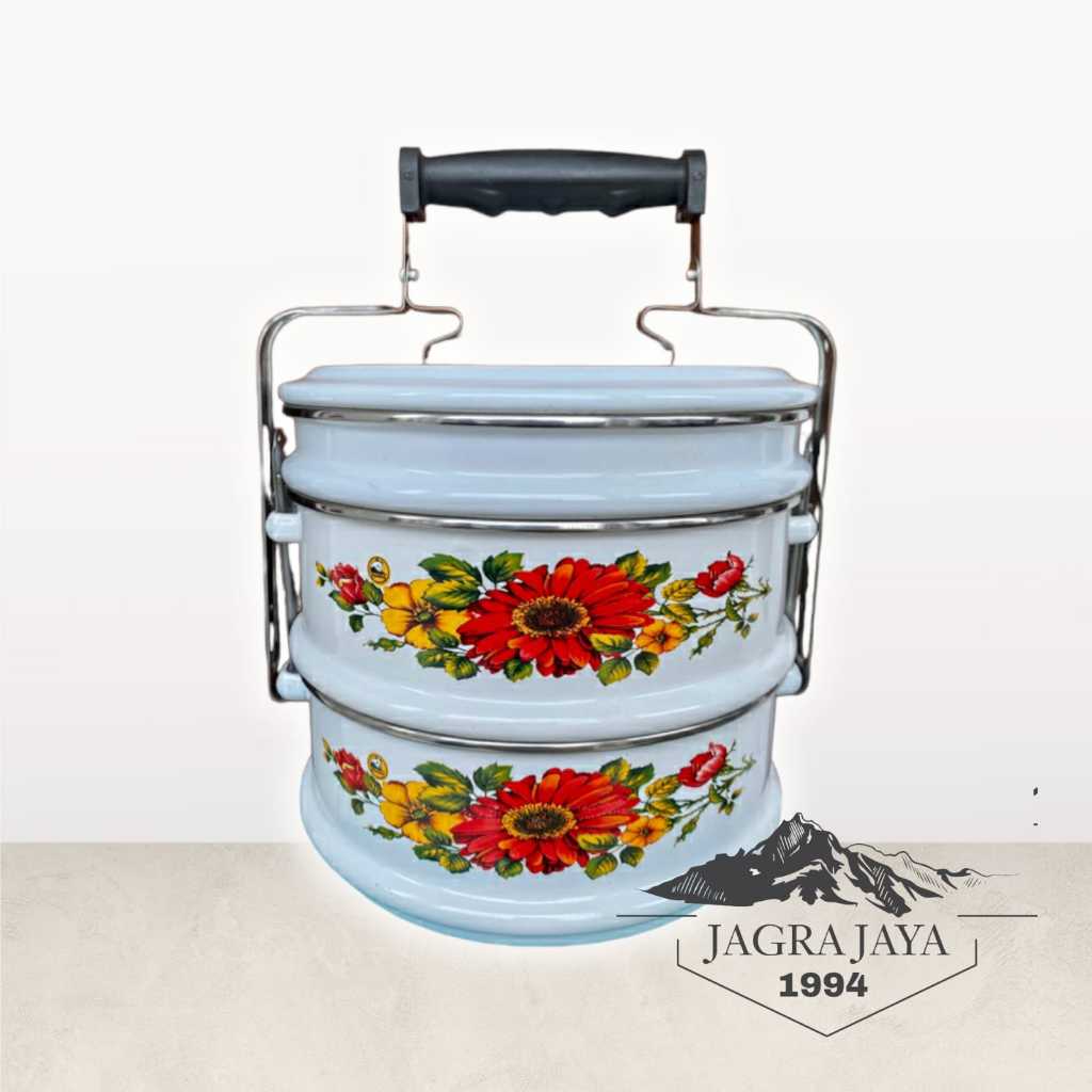 Rantang Tenong 24cm Susun 2,5 • Rantang Enamel Maspion Ori