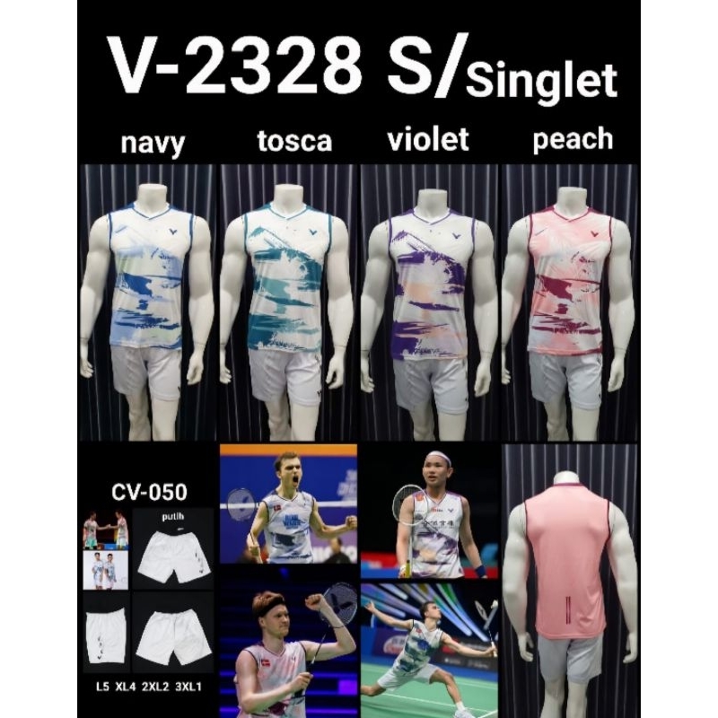 [COD] BAJU BADMINTON PRIA V 2328S MURAH KAOS BULUTANGKIS GRADEORI IMPORT ATASAN OLAHRAGA BULU TANGKI