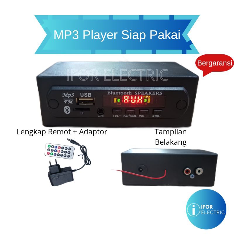 Mp3 Player Bluetooth Siap Pakai Original JQ Music Radio 12 volt Adaptor