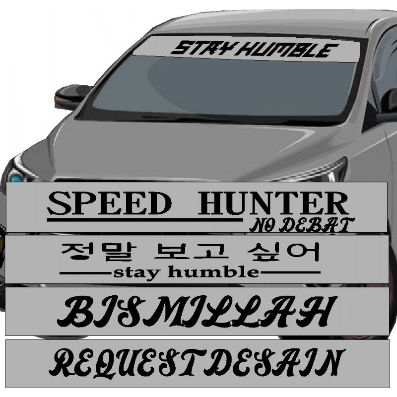 sticker bismillah / sticker untuk kaca depan mobil (bisa request tulisan) cocok untuk semua jenis mo