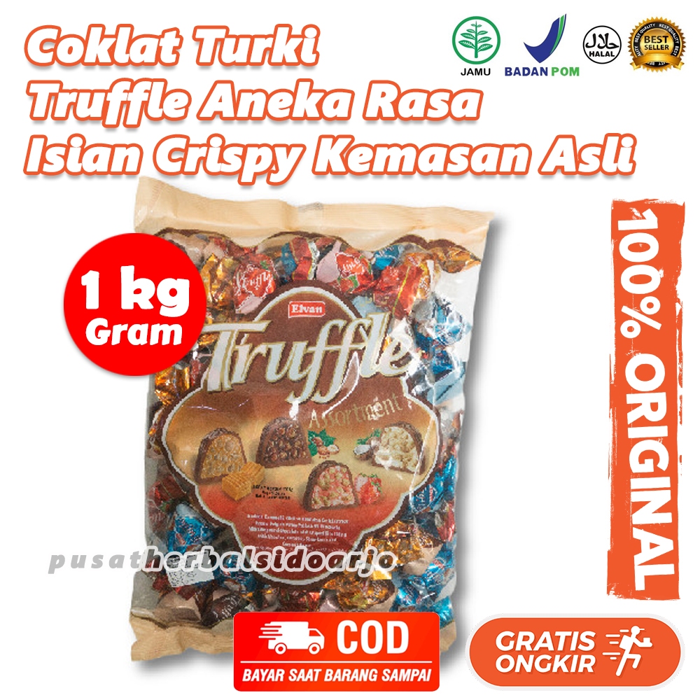 

Elvan Truffle Coklat 1 kg Coklat Arab Import Turki Turkey Original Chocolate Truffle 1KG Elvan Çikolatalı Trüf