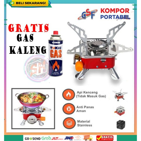 PROMO Kompor Portable Mini Camping Model Kotak Lipat + Gas Kaleng Portable/kompor portable gunung me