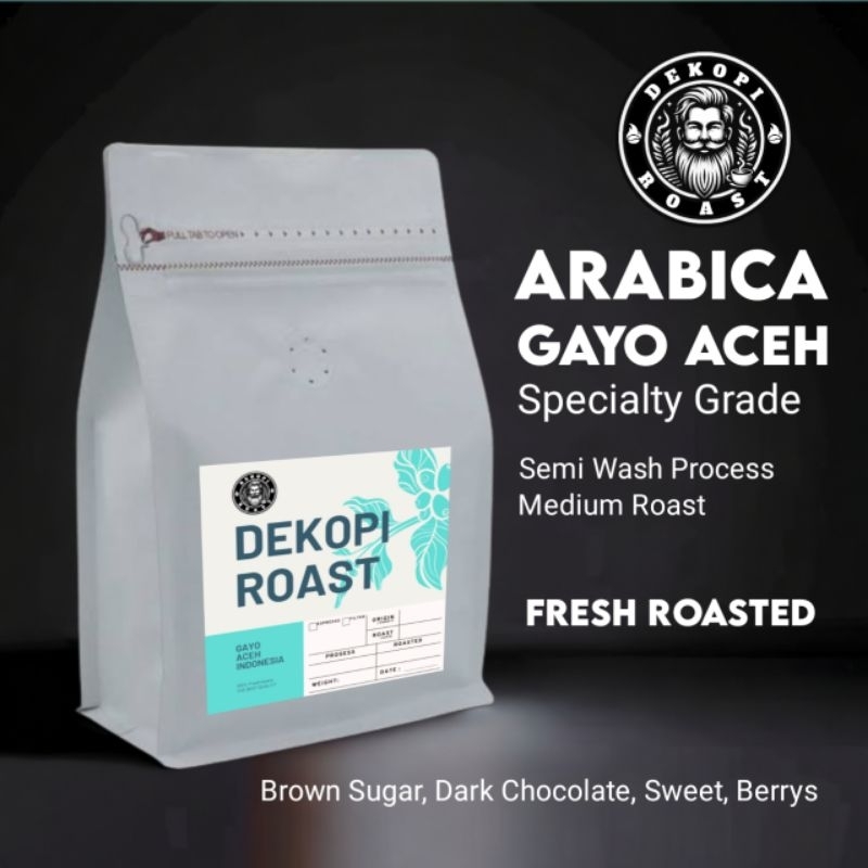 

Kopi Arabika Aceh Gayo Sumatera Semi Wash Biji | Bubuk 200gr Arabica Coffee Bean Coffee Roasted Bean Dekopiroast Aceh