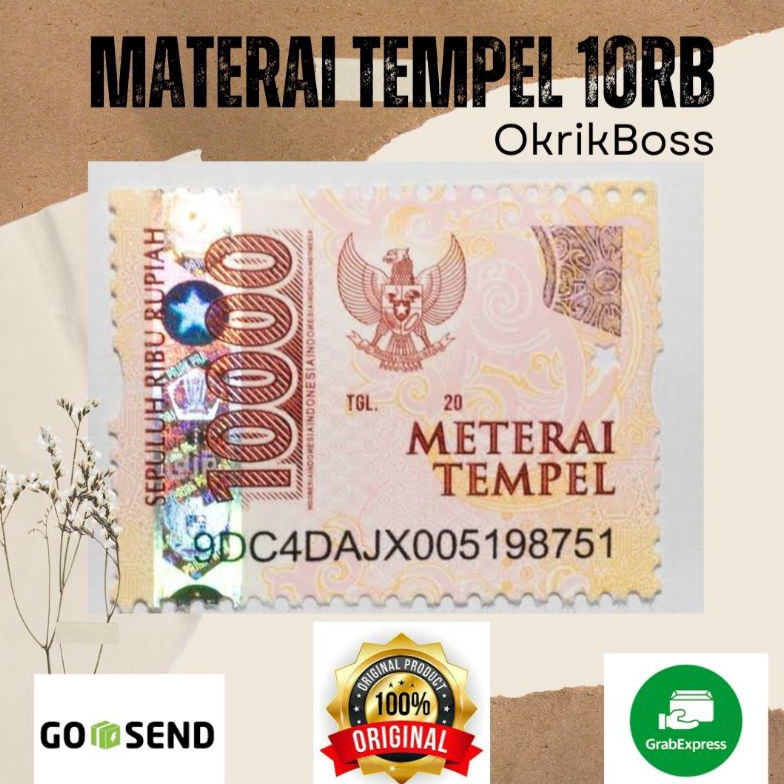 

Terjangkau Meterai Asli 1 tempel Rp1 Original