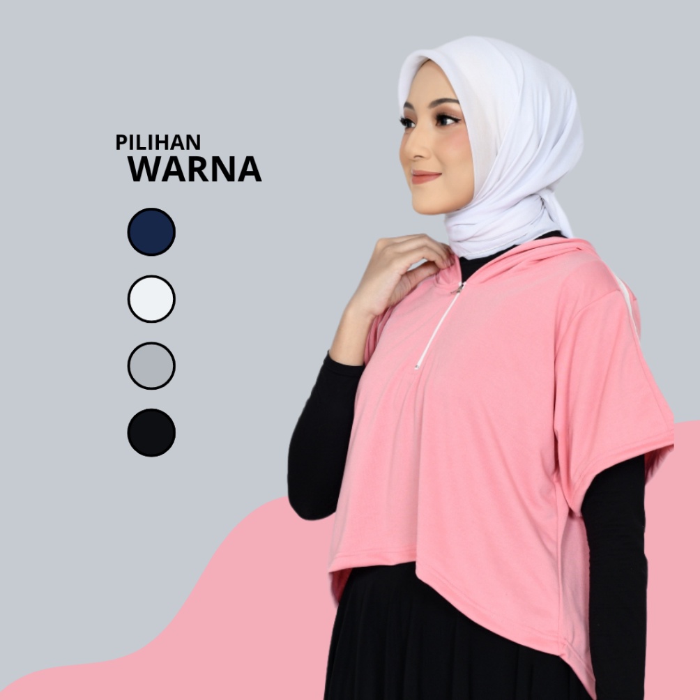 Deals Baju Olahraga Wanita Muslim Rompi Sporty Hoodie Syari Hijab Vest HS186