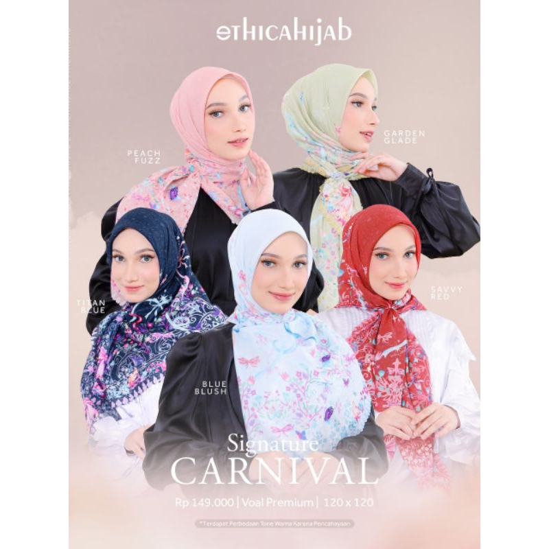 Ethica Hijab Signature Carnival | Ethica Hijab Terbaru | Hijab Segi Empat Motif | Hijab Motif Premiu