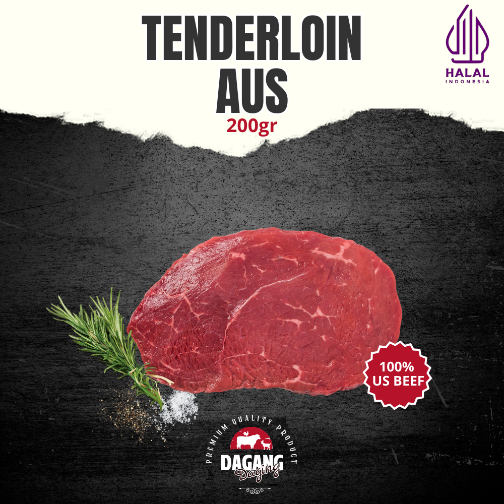 

AUS TENDERLOIN Steak 200gr Premium steak Australia TENDERLOIN Daging Sapi Has Dalam Import HALAL