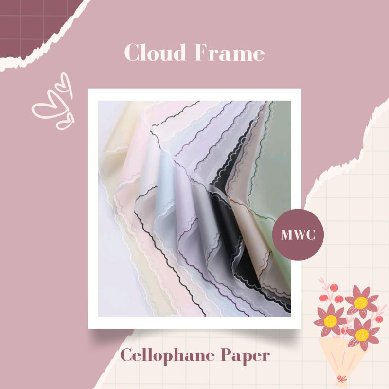 

[❗Wajib Beli Paper Core] Cellophane Paper Cloud Frame (Frame Awan)