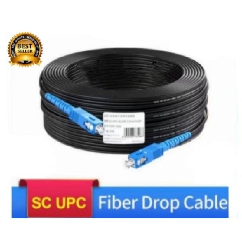 Drop cable fiber optic SC/UPC to SC/UPC single mod simplex outdoor 100 Meter