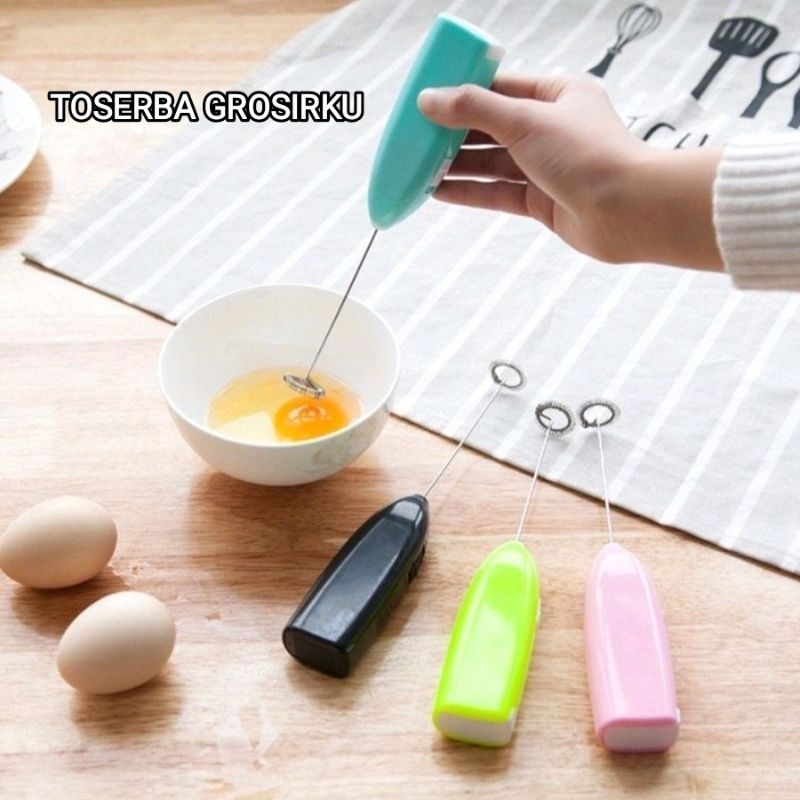 MIXER MINI ELEKTRIK/PENGADUK KOPI / PENGOCOK TELUR ELEKTRIK/PENGADUK SUSU (TOSERBA GROSIRKU)